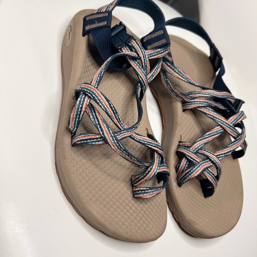 Chaco Sandals with Navy and Multicolor Straps - Picture 2 of 5
